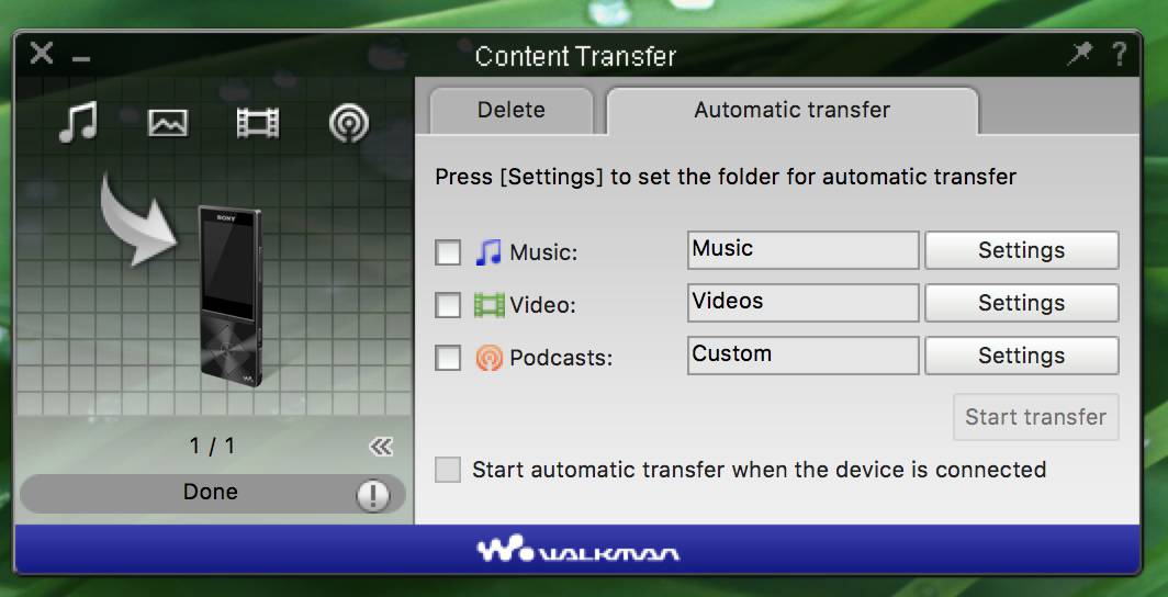 Content Transfer Sony For Mac